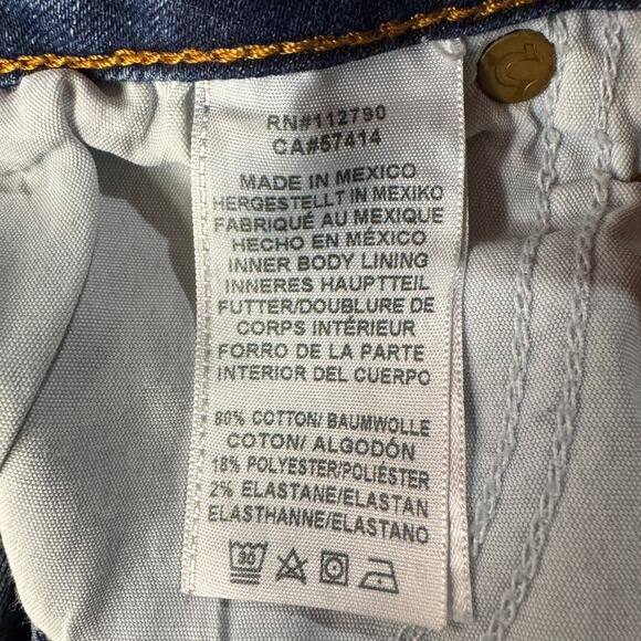 True Religion SZ 30 Stella Jeans Cropped Mid-Rise Distressed Stretch Whiskered - Picture 11 of 11